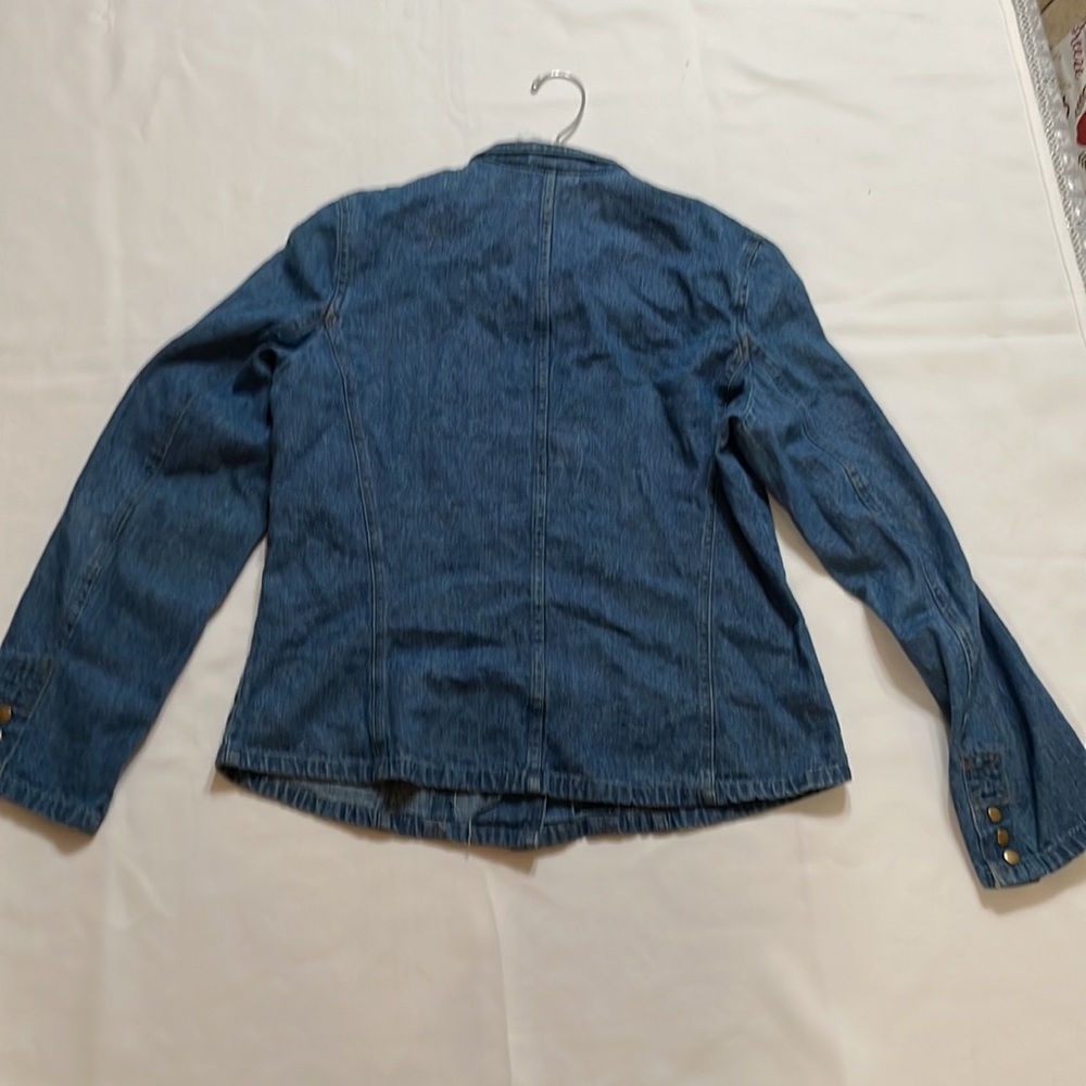 Basic Denim Lightweight Jean Button Snap Blue Jac… - image 8